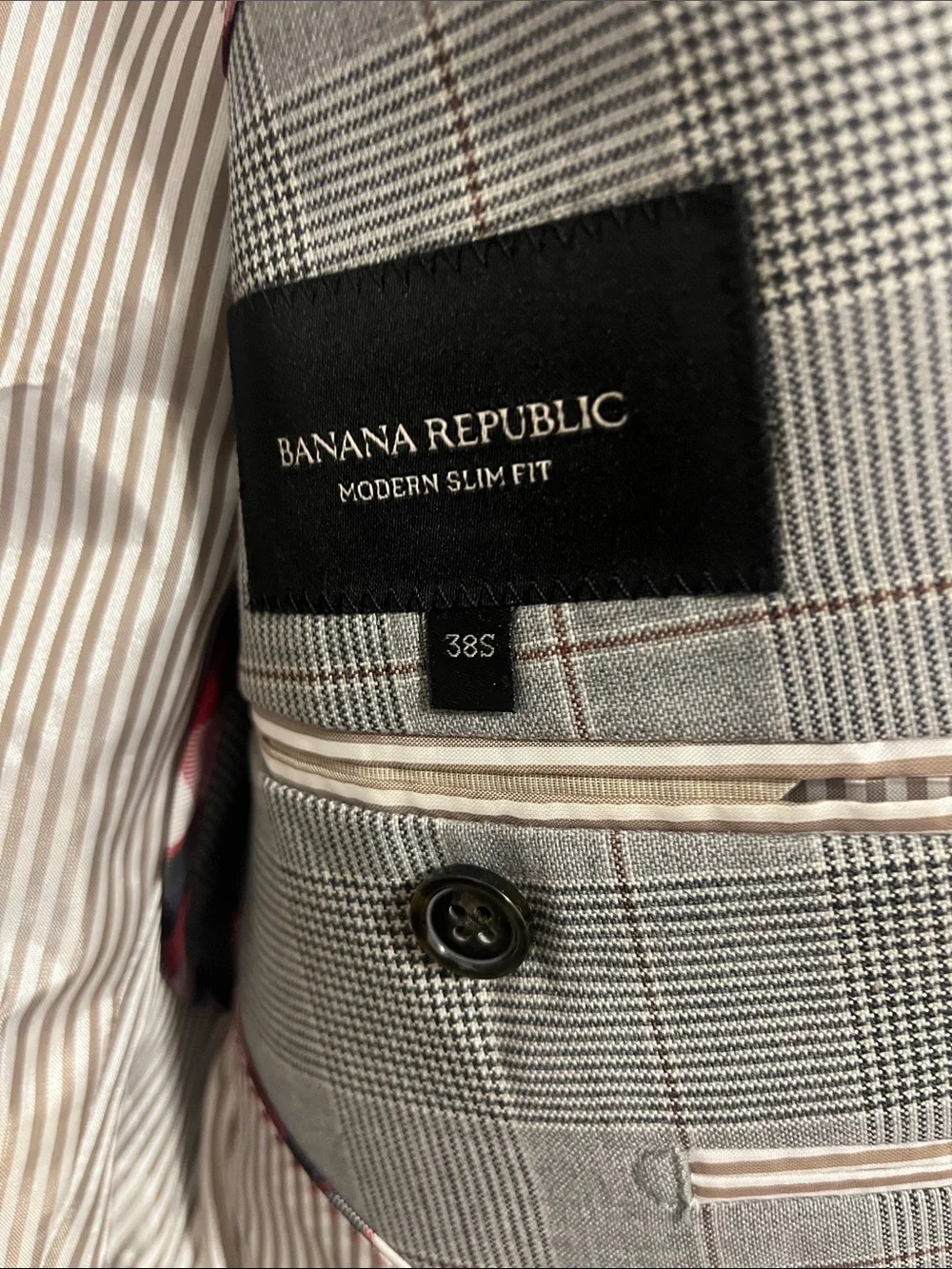 Banana Republic Gray Glen Plaid Sport Coat Blazer
